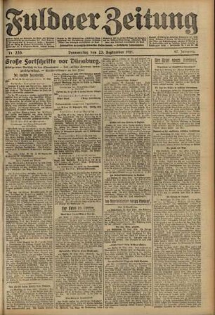 Ausgabe vom Donnerstag, den 23. September 1915.
