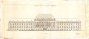 Billing, Hermann; Karlsruhe (Baden-Württemberg); Akademiegebäude - Vorderfassade (Ansicht)