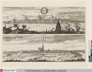 Suecia Antiqua et Hodierna; oben: Söderkiöping; unten: Skeninge
