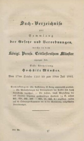 Sach-Verzeichniß