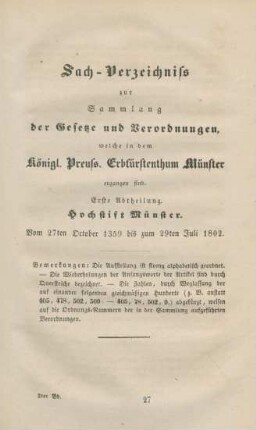 Sach-Verzeichniß
