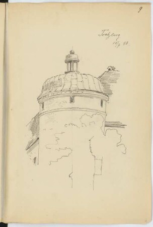 Schloss Tratzberg, Jenbach: Perspektivische Ansicht Turm (aus: Skizzen- und Fotoalbum 13)