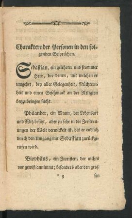 Charaktere der Personen in den folgenden Gesprächen
