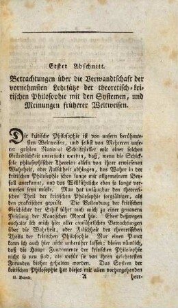 Allgemeine kritische Geschichte der ältern und neuern Ethik oder Lebenswissenschaft : nebst einer Untersuchung der Fragen: Gibt es dann auch wirklich eine Wissenschaft des Lebens? Wie sollte ihr Inhalt, wie ihre Methode beschaffen seyn?. 2