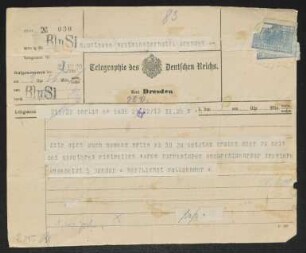 Brief von Felix Hollaender an Gerhart Hauptmann