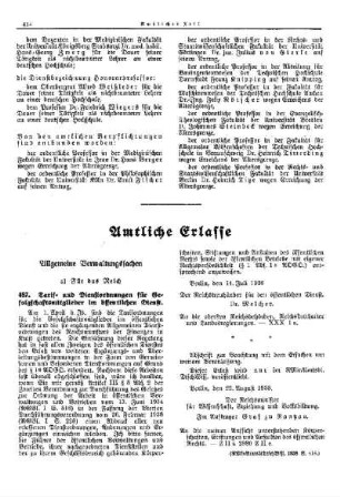 Tarif- und Dienstordnungen für Gefolgschaftsmitglieder im öffentlichen Dienst : [Allgemeine Verwaltungssachen] ; [Für das Reich] ; [Amtliche Erlasse] ; [Amtlicher Teil]