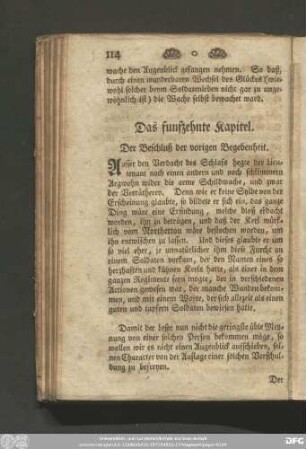 Das funfzehnte Kapitel. Der Beschluß der vorigen Begebenheit.