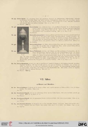 VII. Silber (No. 601 - 724)