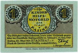 Geldschein / Notgeld, Mark, 20.5.1921