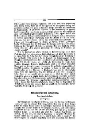 Religiösität und Erziehung : (Fortsetzung)