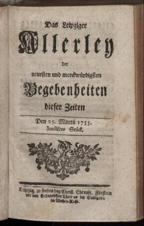 Den 25. Martii 1755. Zwölftes Stück.