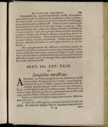 Cap. XXIX. De Sanguine menstruo. - Cap. XXXIII. De Facultatibus ministris.