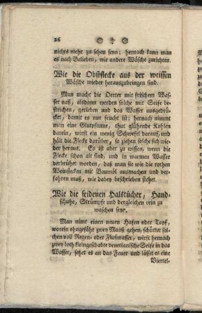 Wie die Obstflecke aus der weissen Wäsche wieder herauszubringen sind.