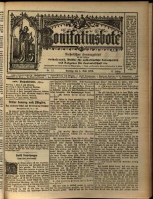 Erste Ausgabe vom Sonntag, den 01. Juni 1913.