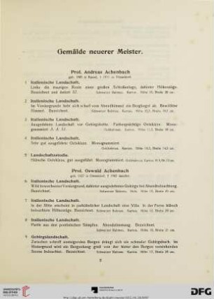 Gemälde neuerer Meister (Nr. 1-163)