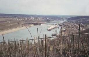 Bau der Staustufe Palzem/Mosel