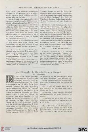 Zwei Denkmäler der Karmeliterkirche zu Boppard