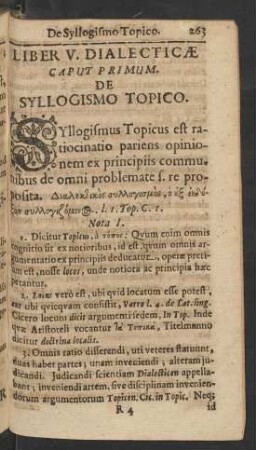 Caput Primum. De Syllogismo Topico.