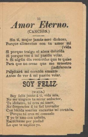 Amor eterno. : (Canción.)
