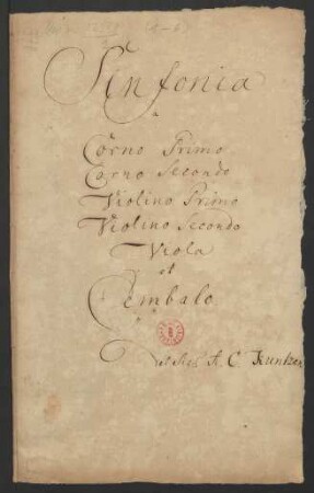 Sinfonien; strings, cor (2), cemb; F-Dur