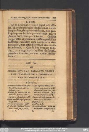 Cap. IV. de Mediis Quibus Facultas Veritatem Cum Aliis Rite Communicandi Comparatur.