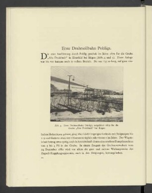 Erste Drahtseilbahn Pohligs.