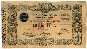 Geldschein, 1000 Lire (ITL), 19.7.1871