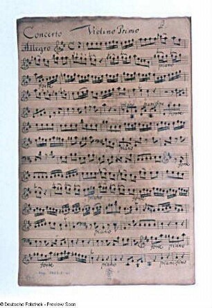 Violino primo: Anfang Eingangssatz Allegro, fol. 19