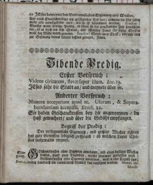 Sibende Predig – Letzte, und Schluß-Predig