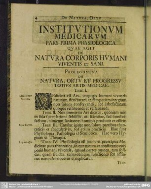 Pars Prima Physiologica Quae Agit De Natura Corporis Humani Viventis Et Sani