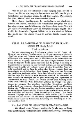 Kap. IX. Die Darbietung Des Dramatischen Inhalts Durch Die Rede, 2. Teil
