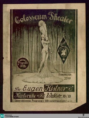Colosseum-Theater : Karlsruhe a. Rh. Waldstr. 16/18 ; Programm