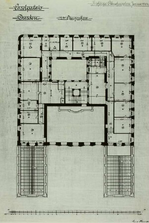 Dresden, Coselpalais: Abnahmeplan 2. Obergeschoß