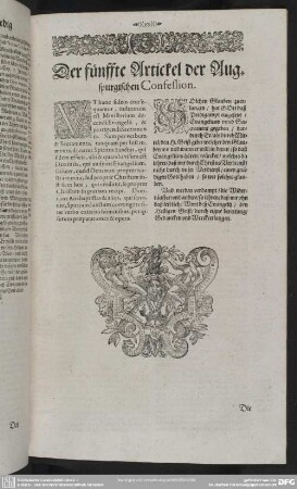 Der fünffte Artickel der Augspurgischen Confession
