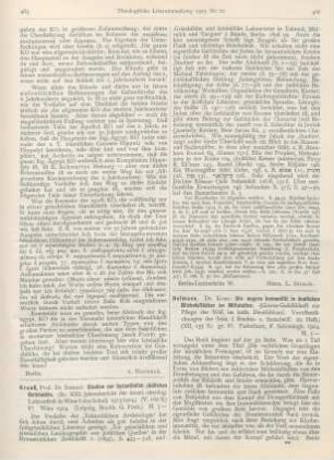 466-467 [Rezension] Hofmann, Konrad, Die engere Immunität in deutschen Bischofsstädten im Mittelalter