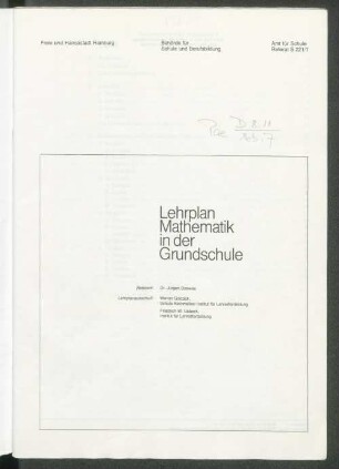Lehrplan Mathematik in der Grundschule