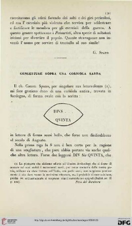 5: Congetture sopra una corniola sarda