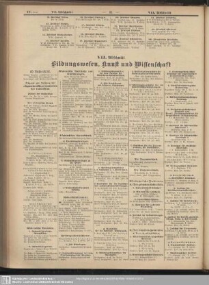 VII. Abschnitt. Bildungswesen, Kunst und Wissenschaft