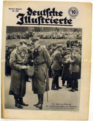 Wochenzeitschrift "Deutsche Illustrierte" u.a. zur Eröffnung der Autobahn Frankfurt (Main) - Darmstadt durch Hitler und General von Blomberg