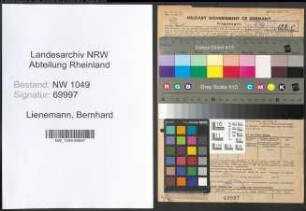 Entnazifizierung Bernhard Lienemann , geb. 08.04.1907 (Gastwirt)