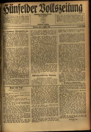 Ausgabe vom Montag, den 08. März 1920.