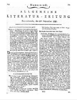 Leipziger Magazin zur Naturkunde und Oekonomie. St. 4. Hrsg. v. N. G. Leske. Leipzig: Müller 1786