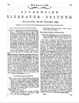 Leipziger Magazin zur Naturkunde und Oekonomie. St. 4. Hrsg. v. N. G. Leske. Leipzig: Müller 1786