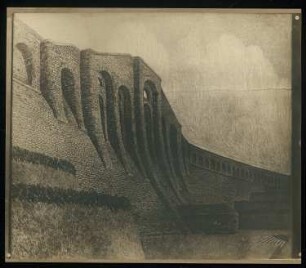 Talsperre, Klingenberg: Ansicht der Staumauer von unten