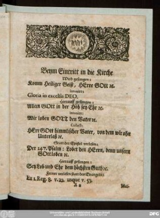 Beym Eintritt in die Kirche