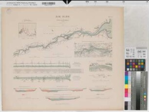 Preußen (Königreich) Wasserstraßen: Elbe Blatt 13 Übersichts- und Einzelpläne, Wasserstand 1891 1 : 250 - 800 000 54 x 64 Druck: Bogdan Gisevius, Berlin B Nr. 528
