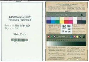 Entnazifizierung Erich Klein , geb. 08.02.1897 (Kaufmann)