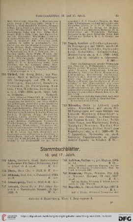 Stammbuchblätter 16. und 17. Jahrh. (Nr. 743 - 858)