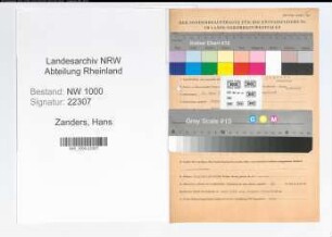 Entnazifizierung Hans Zanders, geb. 23.03.1908 (Techn.Angest.)