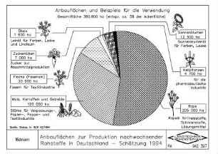 Anbauflächen zur Produktion nachwachsender Rohstoffe in Deutschland - Schätzung 1994